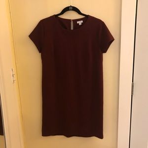 Cuyana Ponte Tee Dress in Burgundy